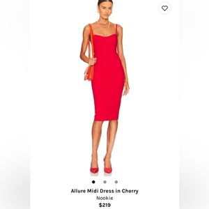 Nookie Allure Midi Dress XS cherry (5’4 height)